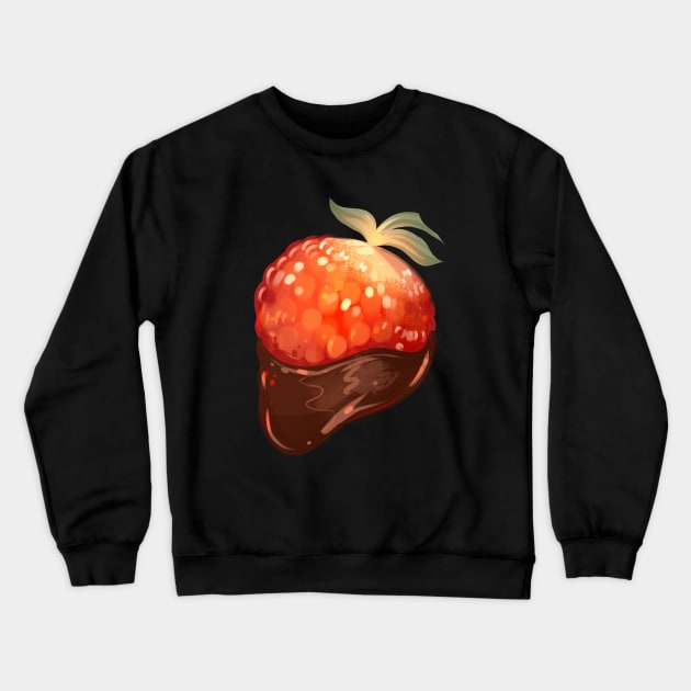 Chocolate Dipped Strawberry Crewneck Sweatshirt by Claire Lin